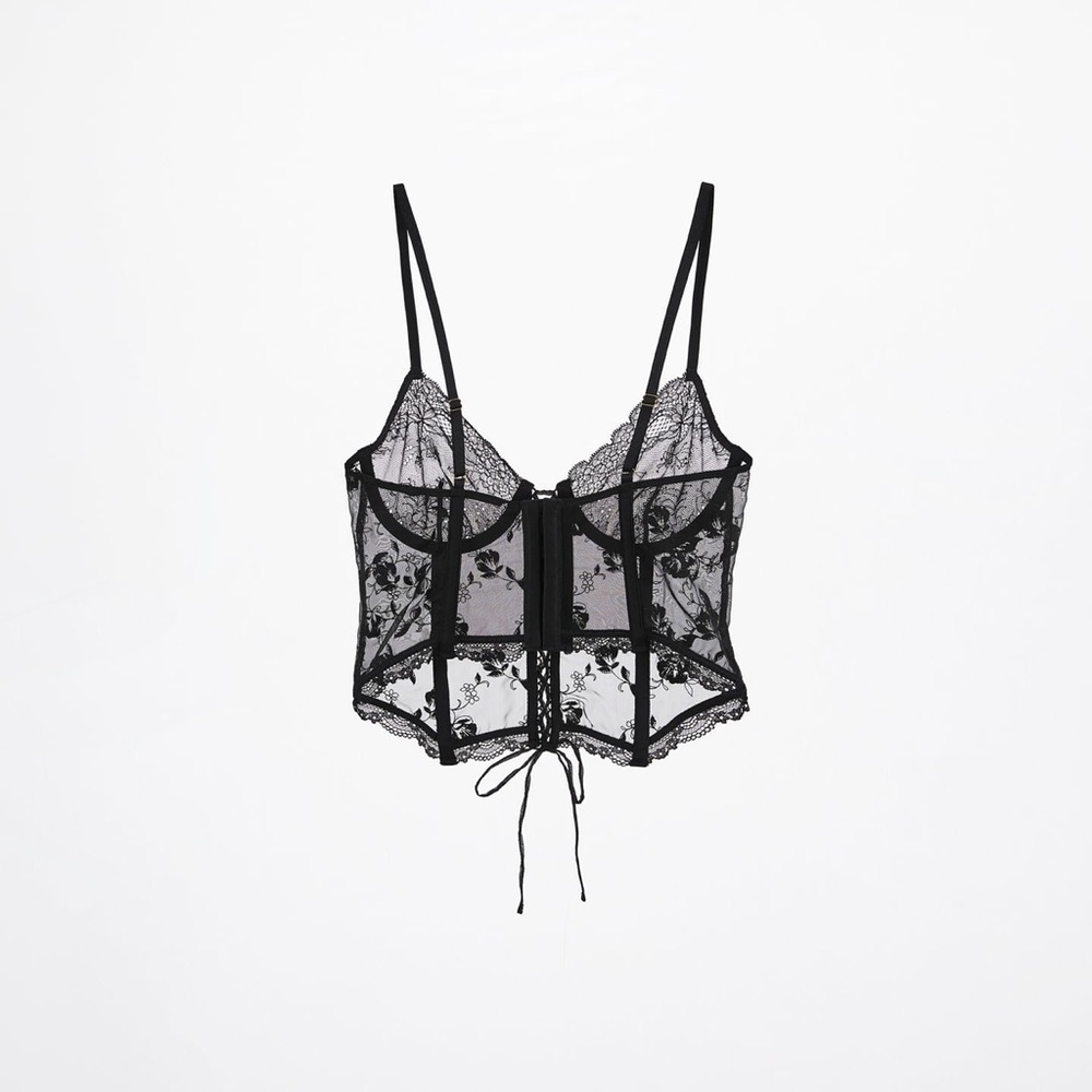 Zara Lace Underwire Corset Black✨ - Picture 4 of 7